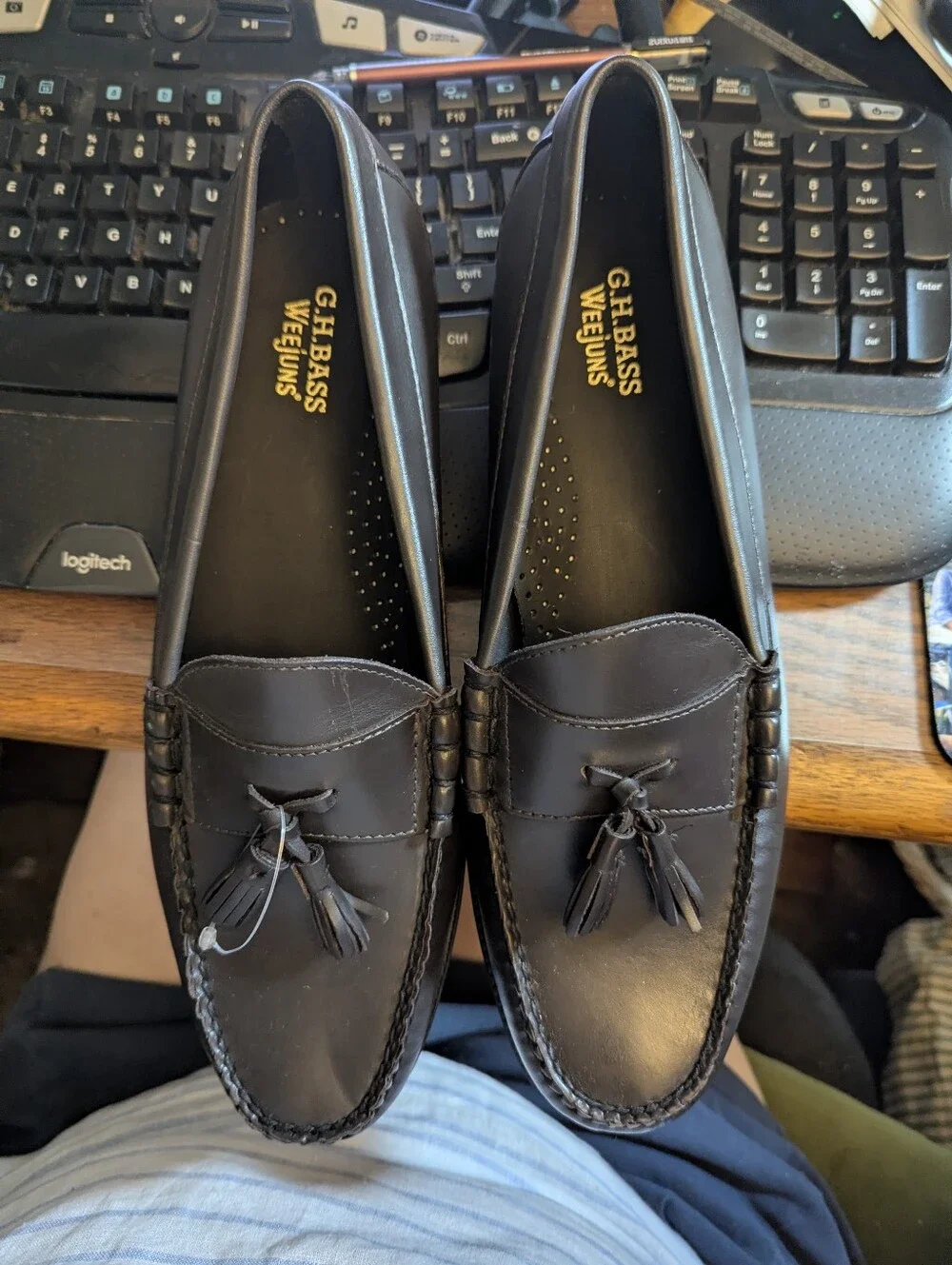 Nwot Mens GH Bass Weejuns Classic Black Tassel Loafers Sz 10.5us